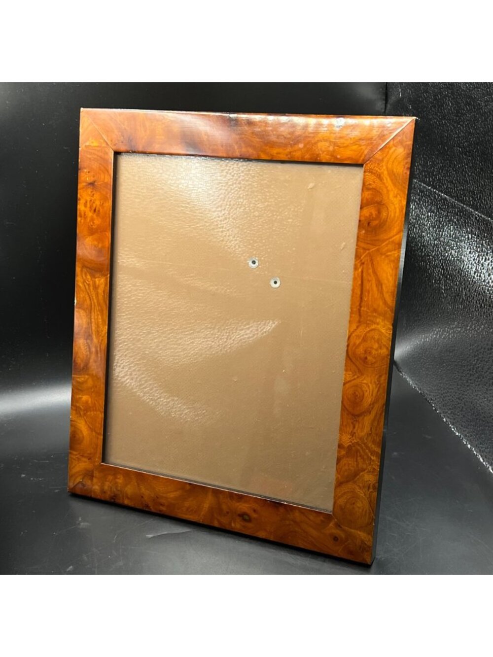Vintage Italian Burlwood Picture Frame 8x10 Easel Stand Made In Italy MCM Retro